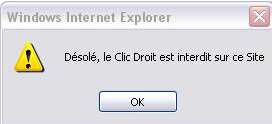 script popup clic droit